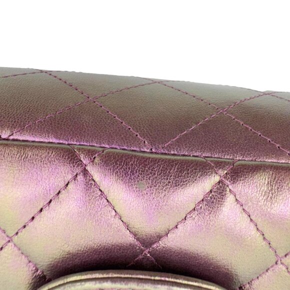 Chanel  Classic Double Flap Medium Quilted Iridescent Leather Shoulder Bag - Picture 10 of 14